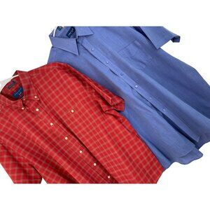 Lot Of 2 VTG Towncraft Button-Down Short Sleeve Shirts XL Cotton Blend 8850 EUC